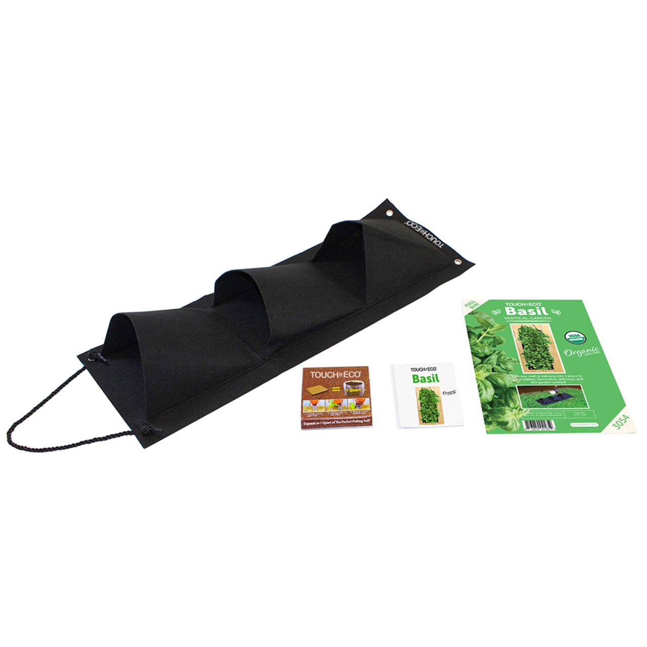 Organic Herb Garden Seed Kit Eco-Fabric Hanging Bag With Soil Block 3 Options